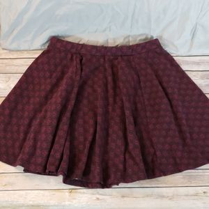 Cotton On Maroon/Black Skater Skirt L